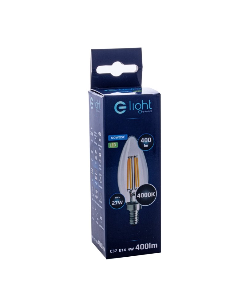 Eko-Light Żarówka Filamentowa LED 4W Świeczka E14 4000K EKZF0964