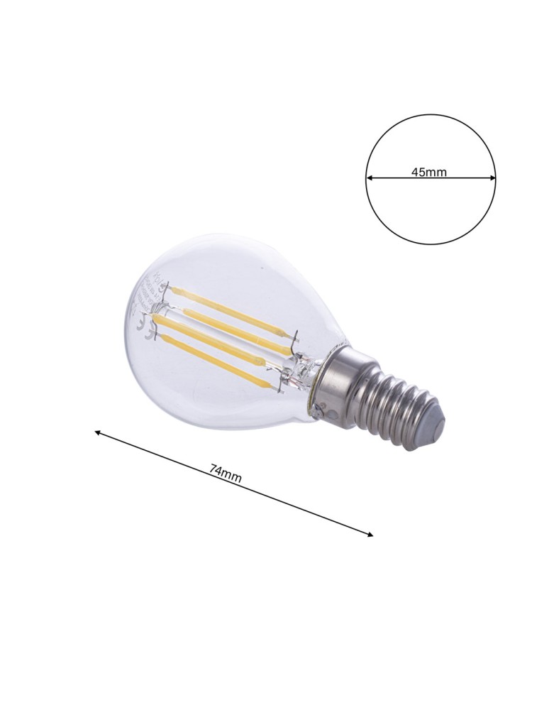Eko-Light Żarówka Filamentowa LED 4W G45 E14 4000K EKZF380 Eko-Light Żarówka Filamentowa LED 4W G45 E14 4000K EKZF380