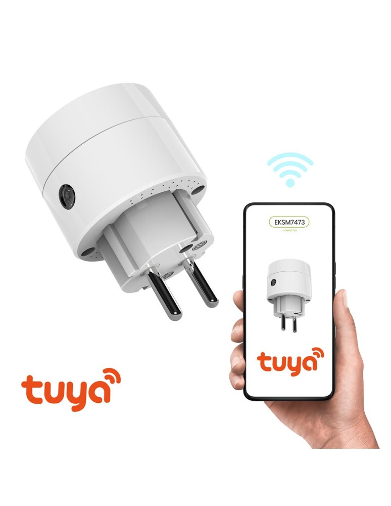 Eko-Light Wtyczka Wi-Fi Tuya Smart Pojedyńcza 10A IP20 EKSM7473