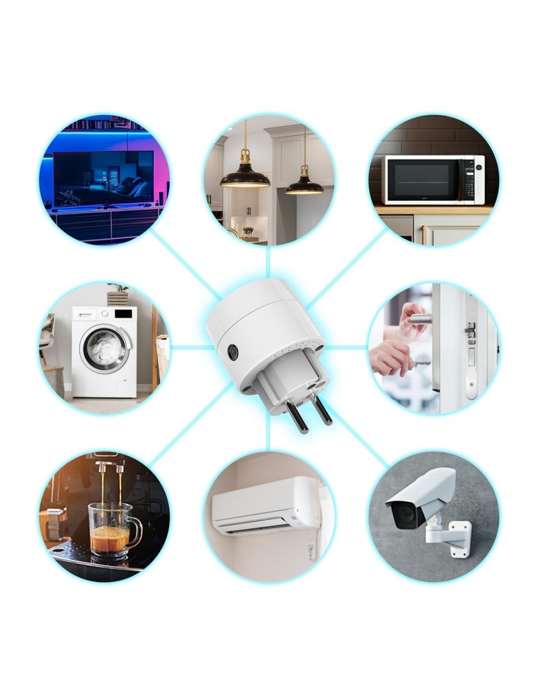 Eko-Light Wtyczka Wi-Fi Tuya Smart Pojedyńcza 10A IP20 EKSM7473