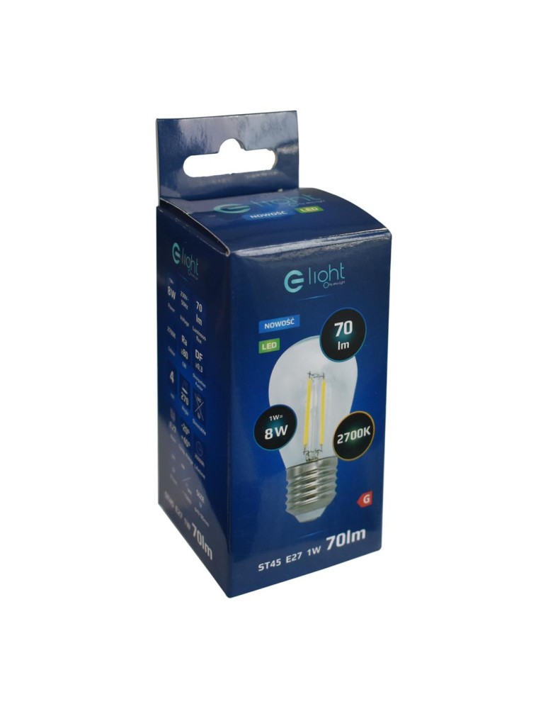 Eko-Light Żarówka Filamentowa LED 1W ST45 E27 2700K EKZF1050 Eko-Light Żarówka Filamentowa LED 1W ST45 E27 2700K EKZF1050