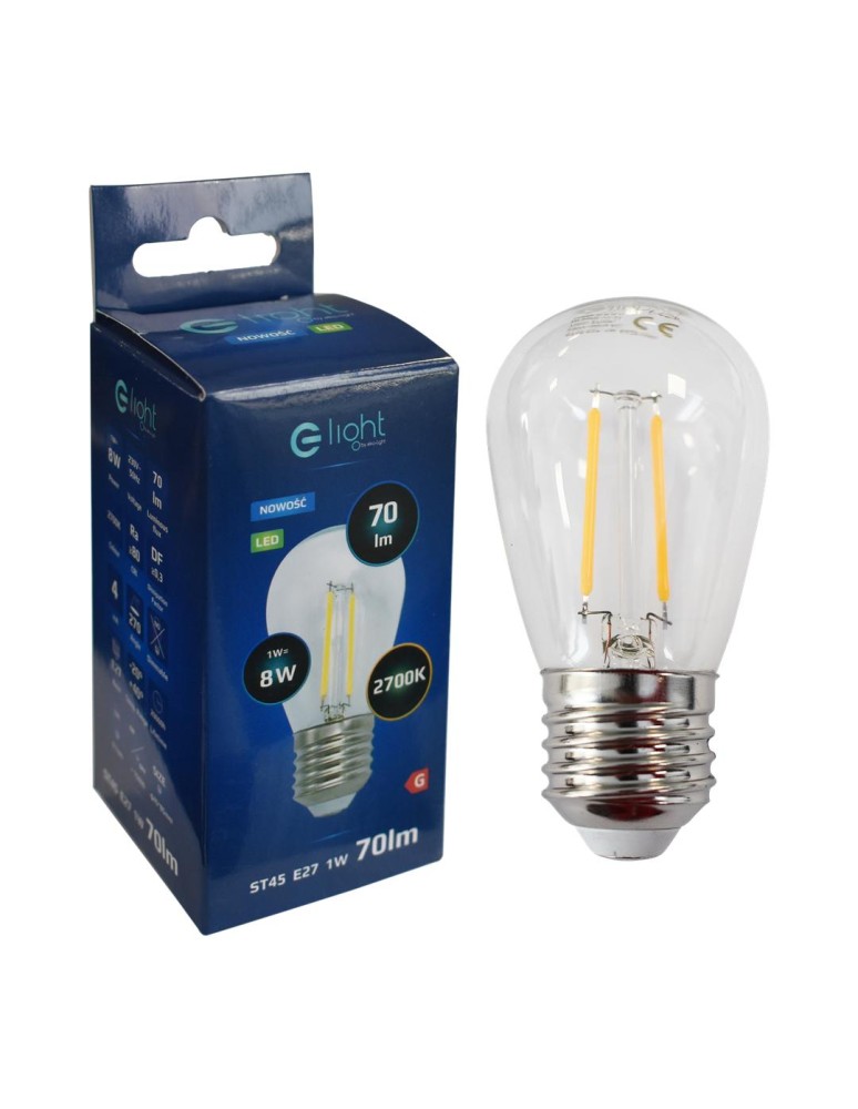 Eko-Light Żarówka Filamentowa LED 1W ST45 E27 2700K EKZF1050 Eko-Light Żarówka Filamentowa LED 1W ST45 E27 2700K EKZF1050
