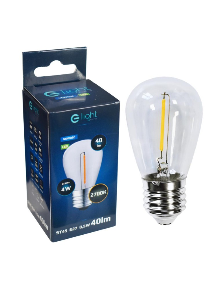 Eko-Light Żarówka Filamentowa LED 0,5W ST45 E27 2700K EKZF8123 Eko-Light Żarówka Filamentowa LED 0,5W ST45 E27 2700K EKZF8123