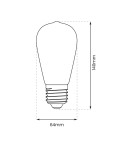 Eko-Light Żarówka Filamentowa LED 6W ST64 E27 2700K Amber EKZF8017 Eko-Light Żarówka Filamentowa LED 6W ST64 E27 2700K Amber EKZF8017