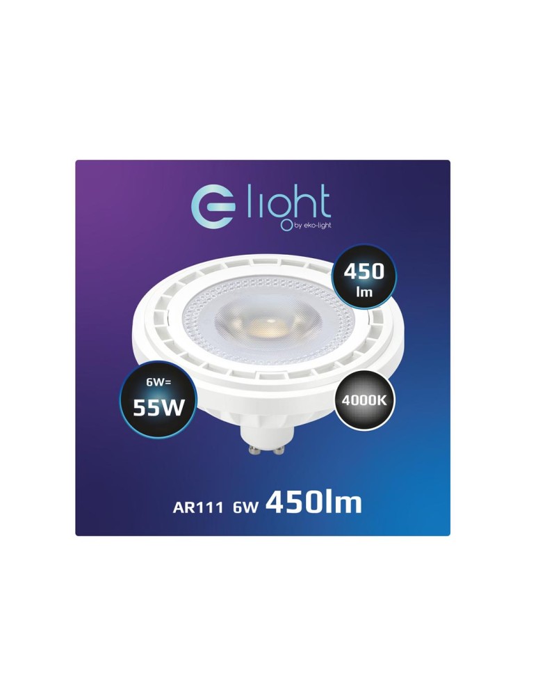Eko-Light Żarówka LED 6W AR111 GU10 4000K/ Biały AR8036 Eko-Light Żarówka LED 6W AR111 GU10 4000K/ Biały AR8036