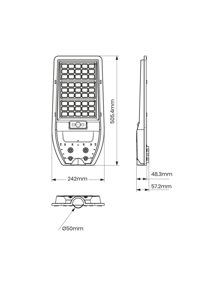 Eko-Light Latarnia Solarna Via 100W 1200lm 6000K EKO9094