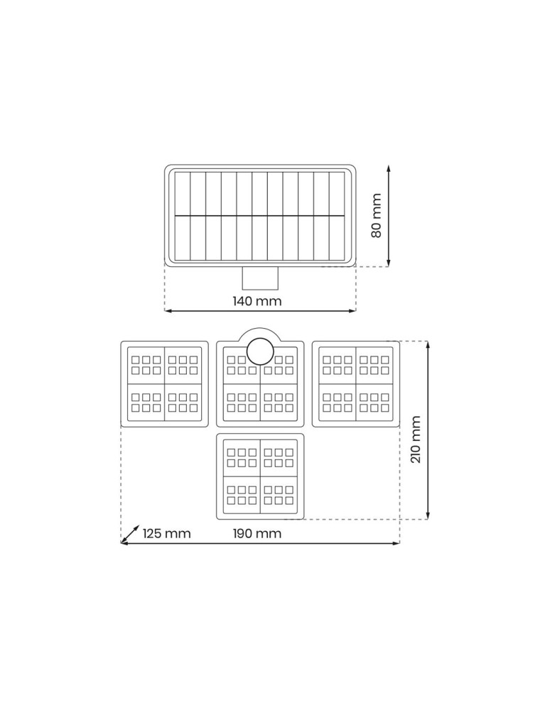 Eko-Light Naświetlacz Solarny Flexi Poczwórny EKO9153