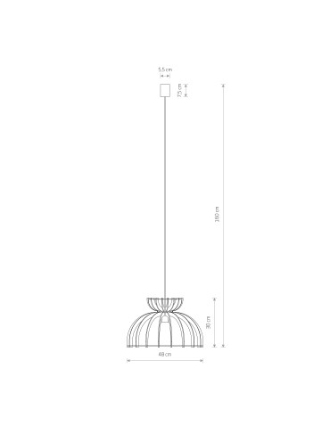 Nowodvorski KYMI C  Sufitowa Wisząca Max moc 60W E27 Naturalne drewno 10572 - produkt 2