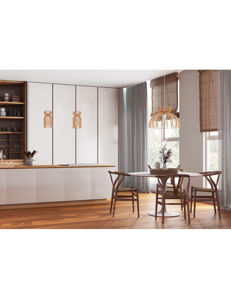 Nowodvorski KYMI C  Sufitowa Wisząca Max moc 60W E27 Naturalne drewno 10572