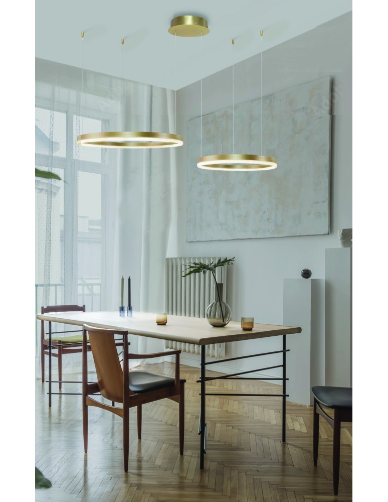 Lampy wiszące okręgi - Azzardo HALO PENDANT 80+60 CCT GO + REMOTE CONTROL Wisząca z Pilotem Funkcje Ściemniania i Zmiany Barwy Światła AZ4979 - product kolory-swiatla.pl 2