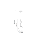 Lampy wiszące kule - Orlicki Design Ero I Nero B Biały Opal + Czarny Matowy OR85037 - product 4