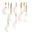 Lampy wiszące kule - Orlicki Design Ero VIII Gold 40 Złoty + Biały Opal OR85334 - produkt 2