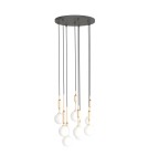 Lampy wiszące kule - Orlicki Design Ero VIII Gold 40 Złoty + Biały Opal OR85334 - produkt 3