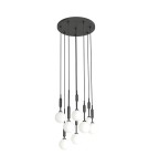 Lampy wiszące kule - Orlicki Design Ero VIII Nero 40 Biały Opal + Czarny OR85341 - produkt 1
