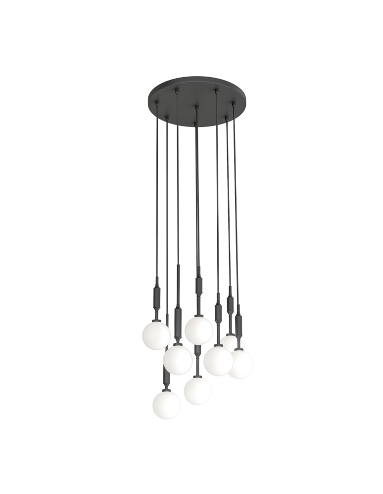 Lampy wiszące kule - Orlicki Design Ero VIII Nero 40 Biały Opal + Czarny OR85341 - produkt kolory-swiatla.pl 1