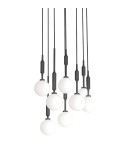 Lampy wiszące kule - Orlicki Design Ero VIII Nero 40 Biały Opal + Czarny OR85341 - produkt 2