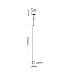 Lampy wiszące tuby - Orlicki Design Q I Nero / Rose Gold 50 Złoto Różowe + Czarny OR85143 - product 2