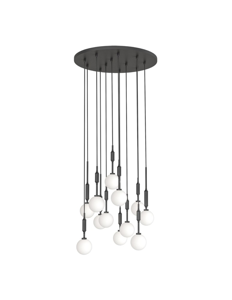 Lampy wiszące kule - Orlicki Design Ero XII Nero 60 Biały Opal + Czarny OR85402 - produkt kolory-swiatla.pl 1