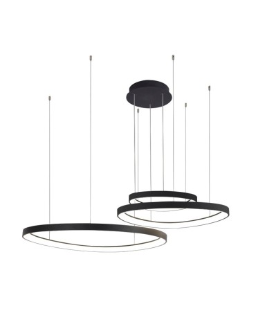 Azzardo AMANDA PENDANT 45+65+85 3000K BK Lampa Wisząca AZ5027