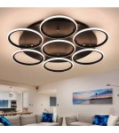 Lampy sufitowe ringi - Altavola Design: Plafon Ledowe Okręgi 7 czarna out 3k  - product 2