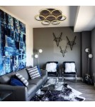 Lampy sufitowe ringi - Altavola Design: Plafon Ledowe Okręgi 7 czarna out 3k  - product 3