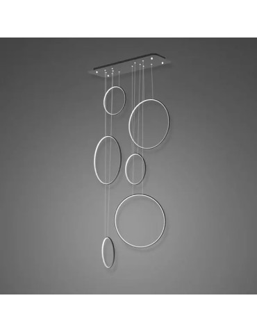 Altavola Design: Lampa wisząca Ledowe Okręgi No. 8 czarny 90 cm in 4k