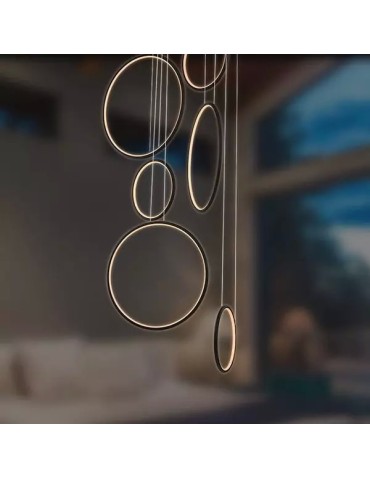 Altavola Design: Lampa wisząca Ledowe Okręgi No. 8 czarny 90 cm in 4k  - produkt 2
