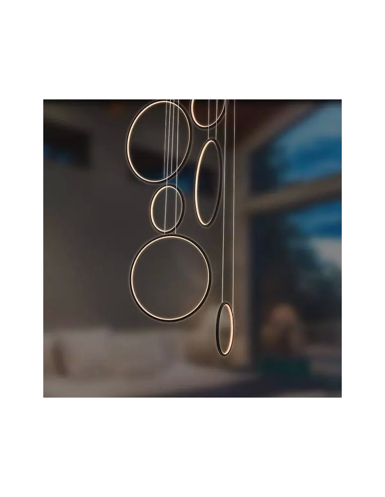 Altavola Design: Lampa wisząca Ledowe Okręgi No. 8 czarny 90 cm in 4k Altavola Design: Lampa wisząca Ledowe Okręgi No. 8 czarny 90 cm in 4k