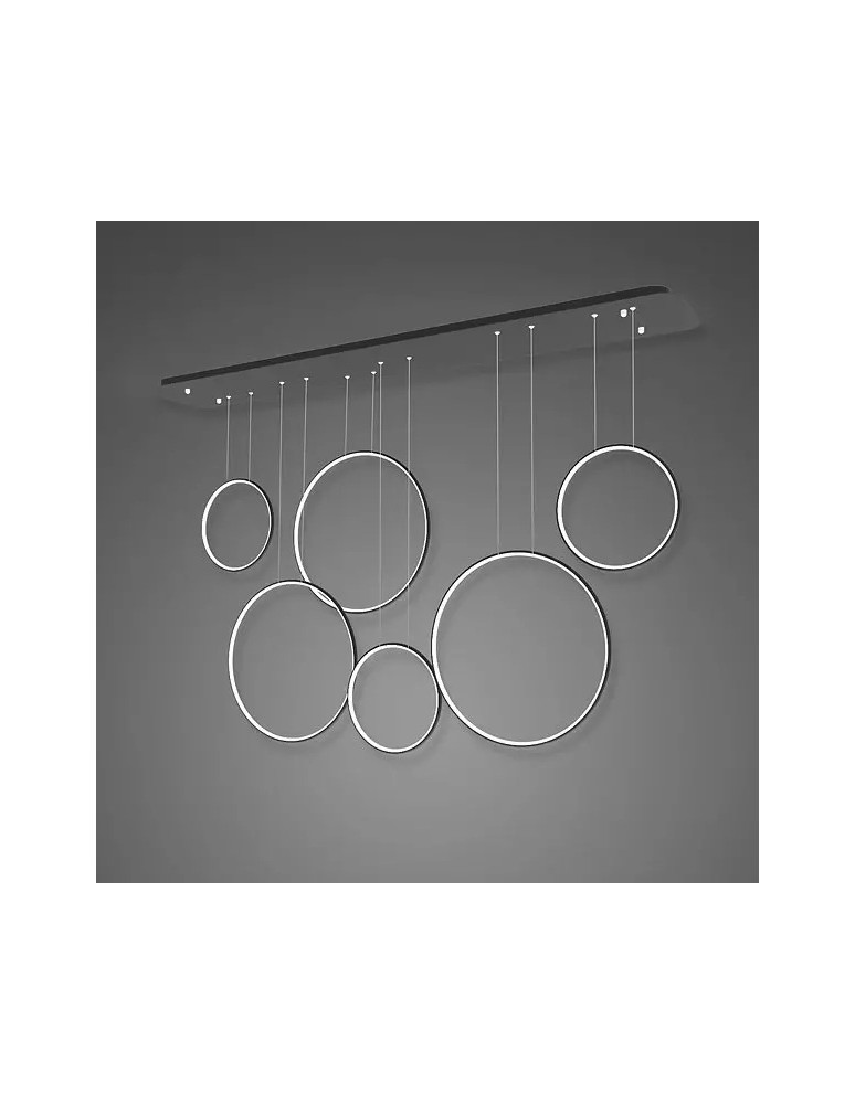 Altavola Design: Lampa wisząca Ledowe Okręgi no. 8 czarna 180 cm in 3k Altavola Design: Lampa wisząca Ledowe Okręgi no. 8 czarna 180 cm in 3k