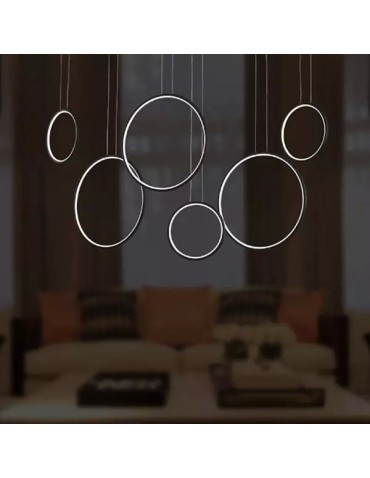 Altavola Design: Lampa wisząca Ledowe Okręgi no. 8 czarna 180 cm in 3k  - produkt 2
