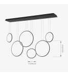 Altavola Design: Lampa wisząca Ledowe Okręgi no. 8 czarna 180 cm in 3k Altavola Design: Lampa wisząca Ledowe Okręgi no. 8 czarna 180 cm in 3k