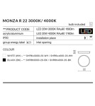 Plafony okrągłe - Azzardo MONZA R 22 4000K WH 1xLED Sufitowa Biały AZ2260 - produkt 3