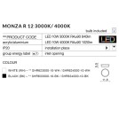 Plafony okrągłe - Azzardo MONZA R 12 4000K BK 1xLED Sufitowa Czarny AZ2258 - produkt 3