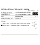 Plafony kwadratowe - Azzardo MONZA S 22 4000K BK 1xLED Sufitowa Czarny AZ2270 - produkt 3