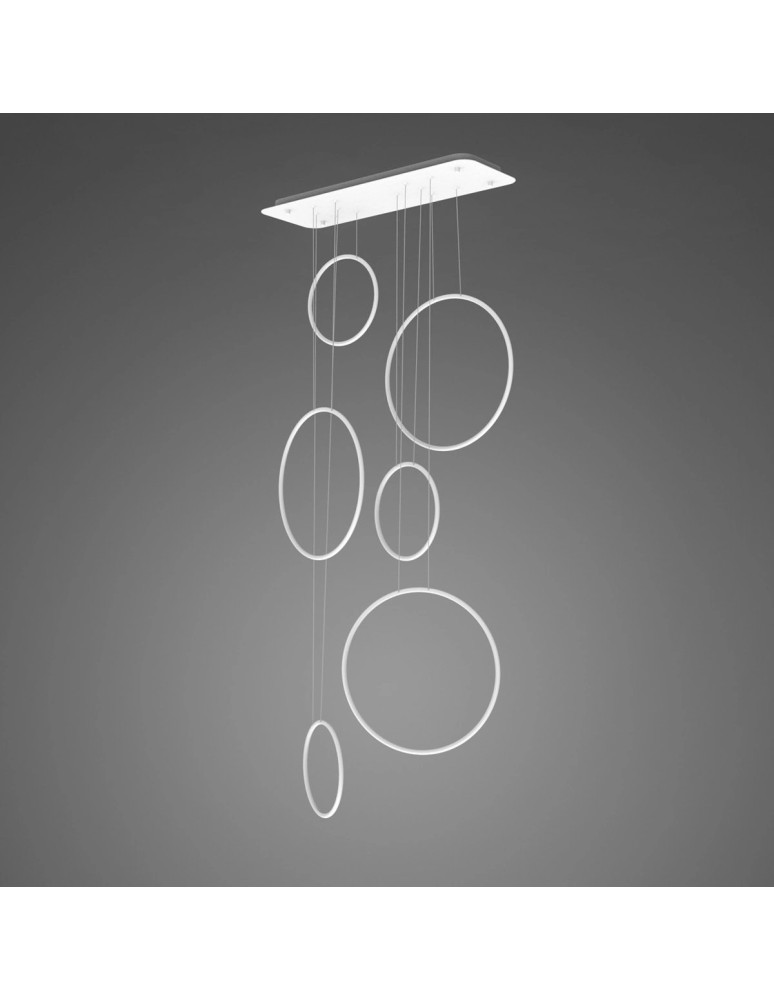 Altavola Design: Lampa wisząca Ledowe Okręgi No. 8 - 90 cm in 4k biała 