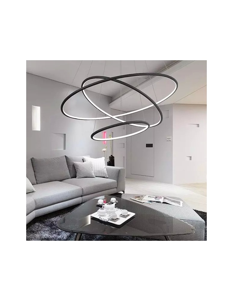 Altavola Design Lampa wisząca Ledowe Okręgi No.3 Φ100 cm in 4k czarna Altavola Design Lampa wisząca Ledowe Okręgi No.3 Φ100 cm in 4k czarna