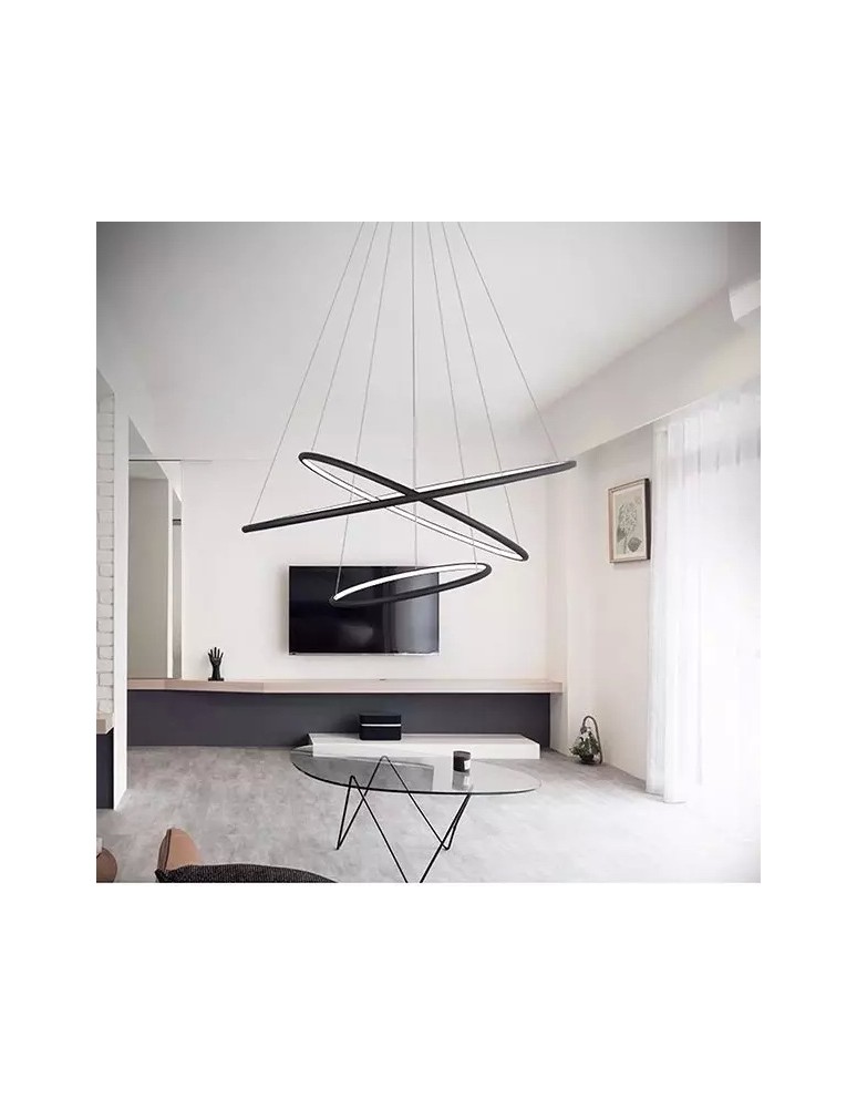 Altavola Design Lampa wisząca Ledowe Okręgi No.3 Φ100 cm in 4k czarna Altavola Design Lampa wisząca Ledowe Okręgi No.3 Φ100 cm in 4k czarna