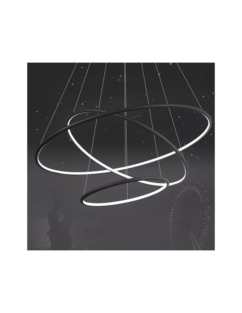 Altavola Design Lampa wisząca Ledowe Okręgi No.3 Φ100 cm in 4k czarna Altavola Design Lampa wisząca Ledowe Okręgi No.3 Φ100 cm in 4k czarna