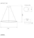 Lampy wiszące okręgi - Altavola Design Lampa wisząca Ledowe Okręgi No.1 śr.150 cm in 3k czarna ściemnialna  - product 2