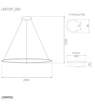 Lampy wiszące okręgi - Altavola Design Lampa wisząca Ledowe Okręgi No.1 śr.200 cm in 4k czarna  - product 3