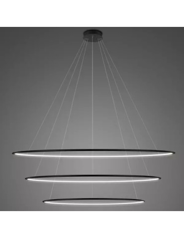 Altavola Design Lampa wisząca Ledowe Okręgi No.3 Φ180 cm in 4k czarna