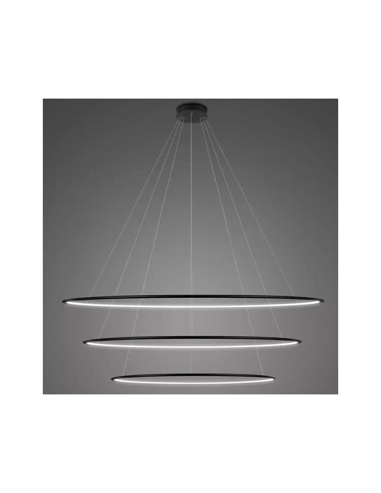 Altavola Design Lampa wisząca Ledowe Okręgi No.3 Φ180 cm in 4k czarna 
