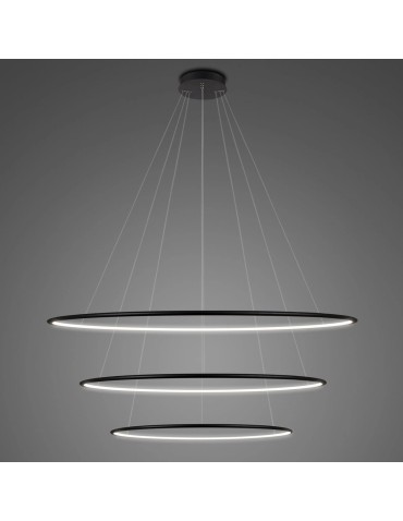 Altavola Design Lampa wisząca Ledowe Okręgi No.3 Φ100 cm in 3k czarna ściemnialna