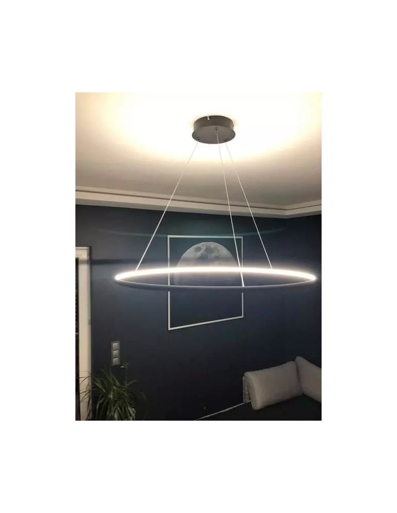 Altavola Design Lampa wisząca Ledowe Okręgi No.1 śr.60 cm in 3k 32W czarna