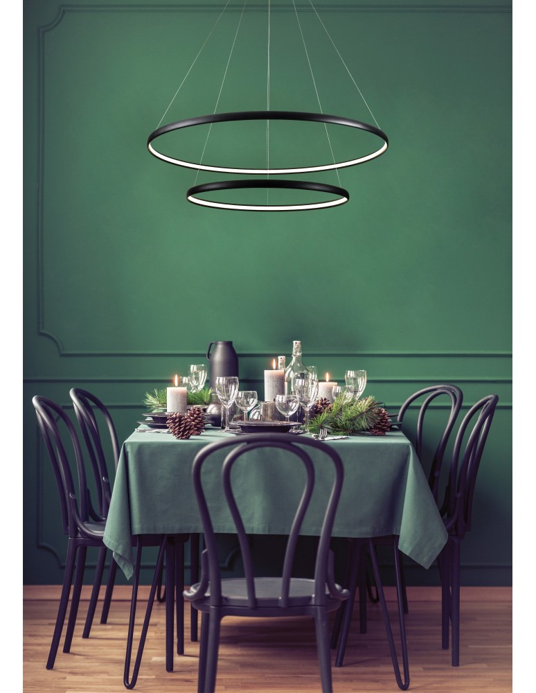 Lampy wiszące okręgi - Zuma Line Carlo Lampa Wisząca Czarny Mat/Matte Black PL210503-800+1200-BK - produkt kolory-swiatla.pl 1