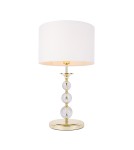 Lampy stołowe z abażurem - Zuma Line Rea Ii Lampa Stołowa Złoto-Biała/Gold-White RLT93163-1GW - product 1