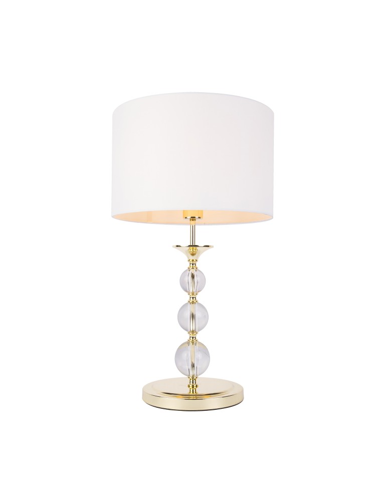 Lampy stołowe z abażurem - Zuma Line Rea Ii Lampa Stołowa Złoto-Biała/Gold-White RLT93163-1GW - produkt kolory-swiatla.pl 1