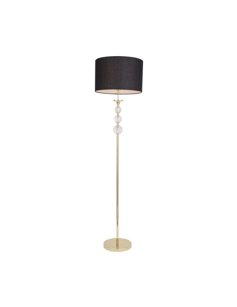 Lampy podłogowe z abażurem - Zuma Line Rea II Lampa Podłogowa Złoto-Czarna/Gold-Black RLL93163-1GB - produkt kolory-swiatla.pl 1