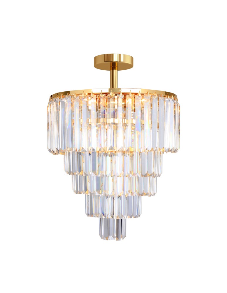 Lampy sufitowe z kryształami - Zuma Line Amedeo Lampa Sufitowa FC17106/6+3+1-GLD złoty - produkt kolory-swiatla.pl 1