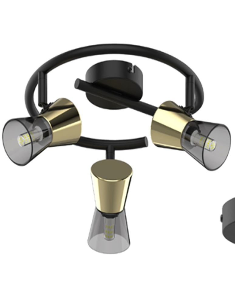 Lampy sufitowe reflektory - Zuma Line Cento Lampa Sufitowa TK220532-3RBG czarny mat - produkt kolory-swiatla.pl 1